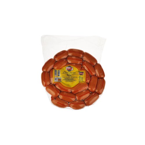سوسیس 70% مخلوط گوشت قرمز و مرغ اسموکی وزن 500 g بسته وکیومی نام تجارتی آندره مرجع عرضه کننده تولیدی
